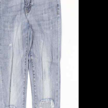 Womens UK Size 6 Toxik3 Regular Fit Straight Blue Jeans