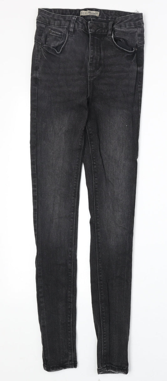Denim & Co. Womens Black Cotton Skinny Jeans Size 8 Regular Zip
