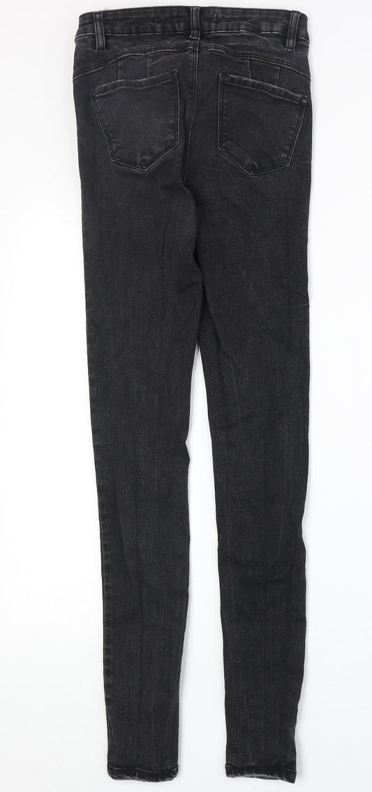 Denim & Co. Womens Black Cotton Skinny Jeans Size 8 Regular Zip