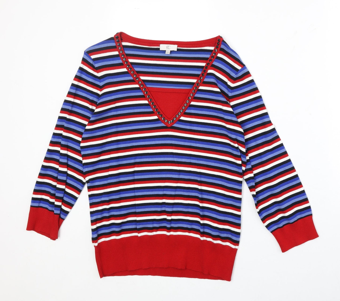 Womens UK Size M CC Multicoloured Pullover Jumper