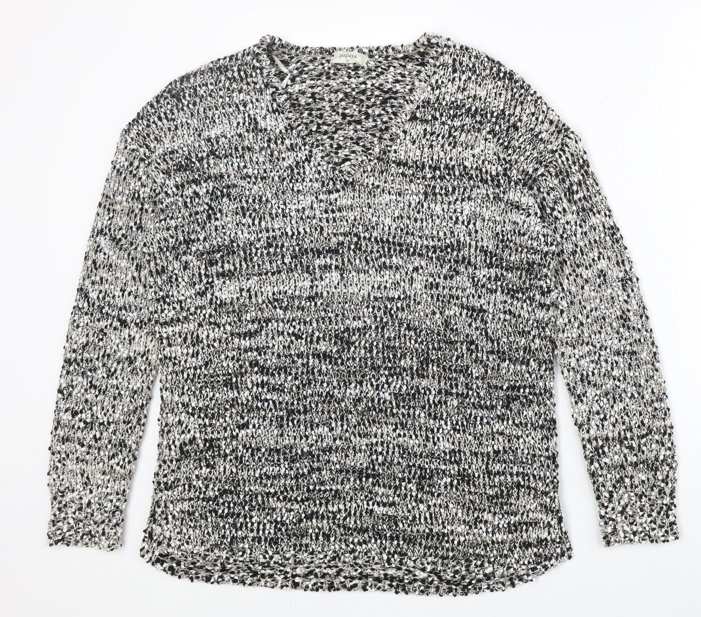 Womens UK Size M Papaya Grey Pullover Jumper