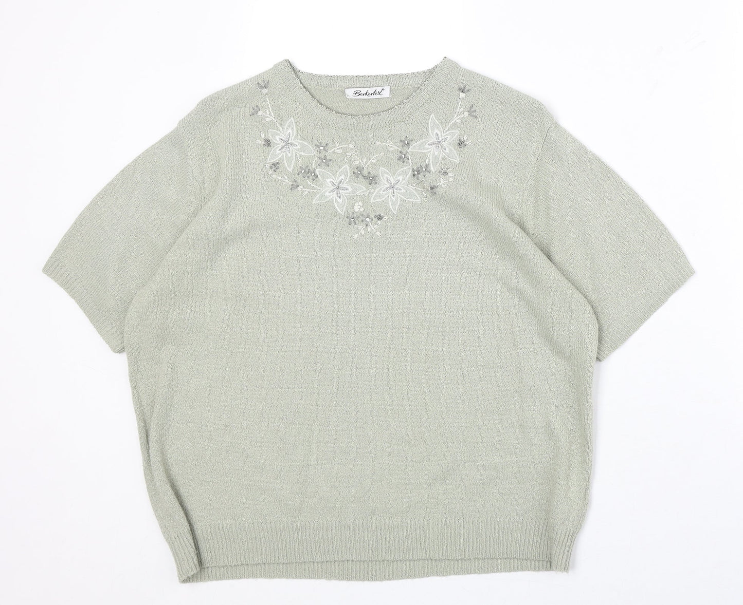 Womens UK Size 14 Berkertex Green Pullover Jumper