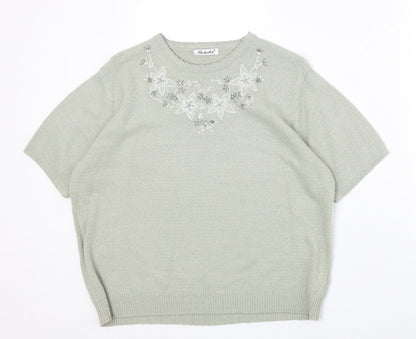 Womens UK Size 14 Berkertex Green Pullover Jumper
