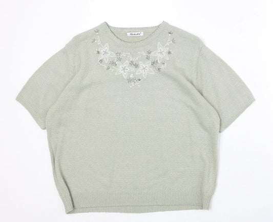 Womens UK Size 14 Berkertex Green Pullover Jumper