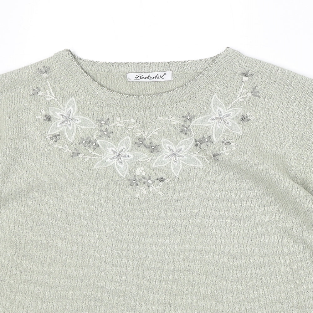 Womens UK Size 14 Berkertex Green Pullover Jumper