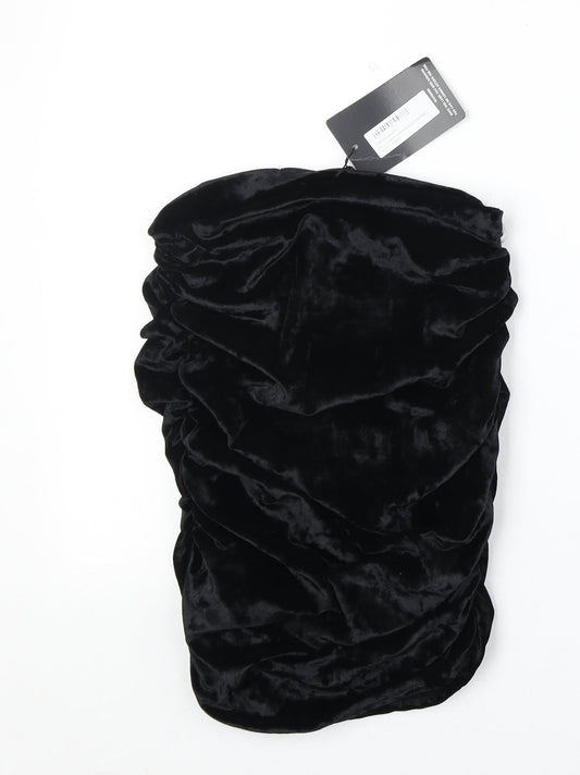 PRETTYLITTLETHING Womens Black Polyester Bandage Skirt Size 8