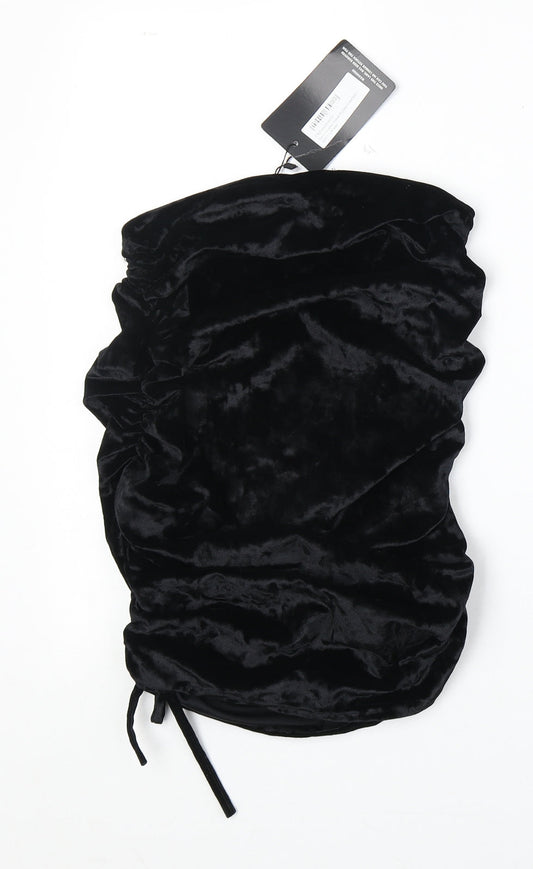 PRETTYLITTLETHING Womens Black Polyester Bandage Skirt Size 8