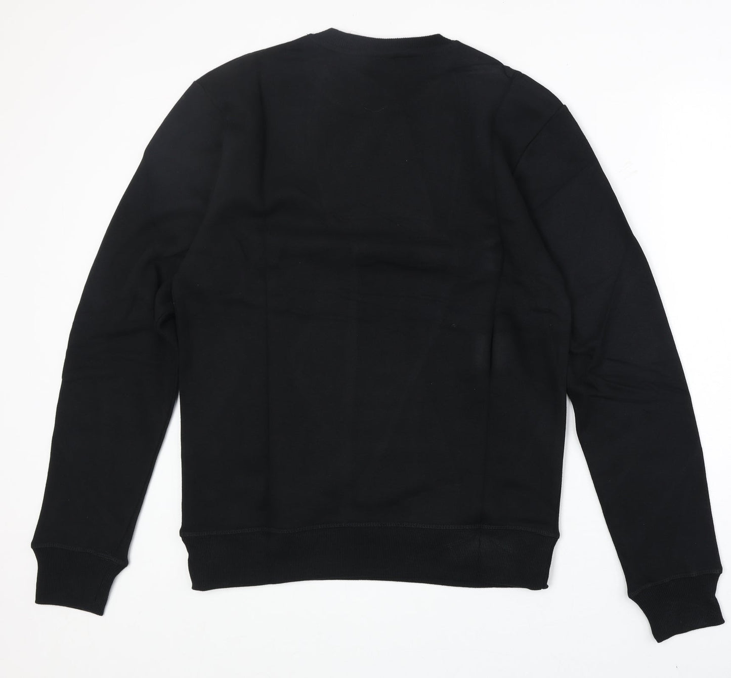 Black and White Society Mens Black Cotton Pullover Sweatshirt Size L - Sir Definition