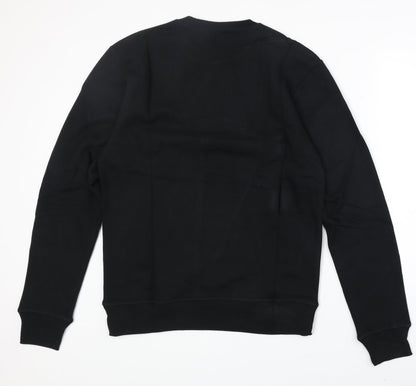 Black and White Society Mens Black Cotton Pullover Sweatshirt Size L - Sir Definition