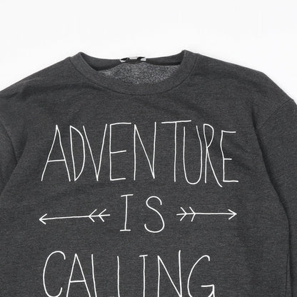 RAD Womens Grey Polyester Pullover Sweatshirt Size L Pullover - Adventure is Calling