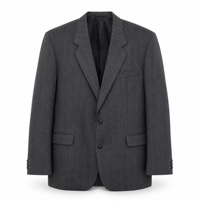 Sorvano Mens Grey Striped Polyester Jacket Suit Jacket Size 40 Regular