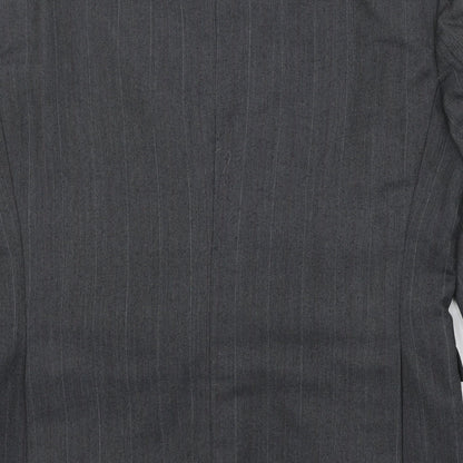 Sorvano Mens Grey Striped Polyester Jacket Suit Jacket Size 40 Regular