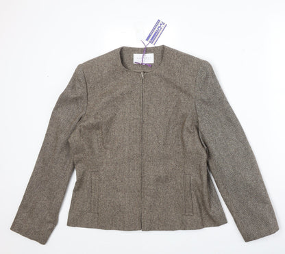 Autonomy Womens Grey Jacket Blazer Size 14 Zip