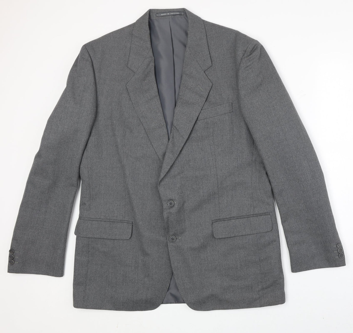 Mens UK Size 44 Pinstripe Regular Grey Suit Jacket