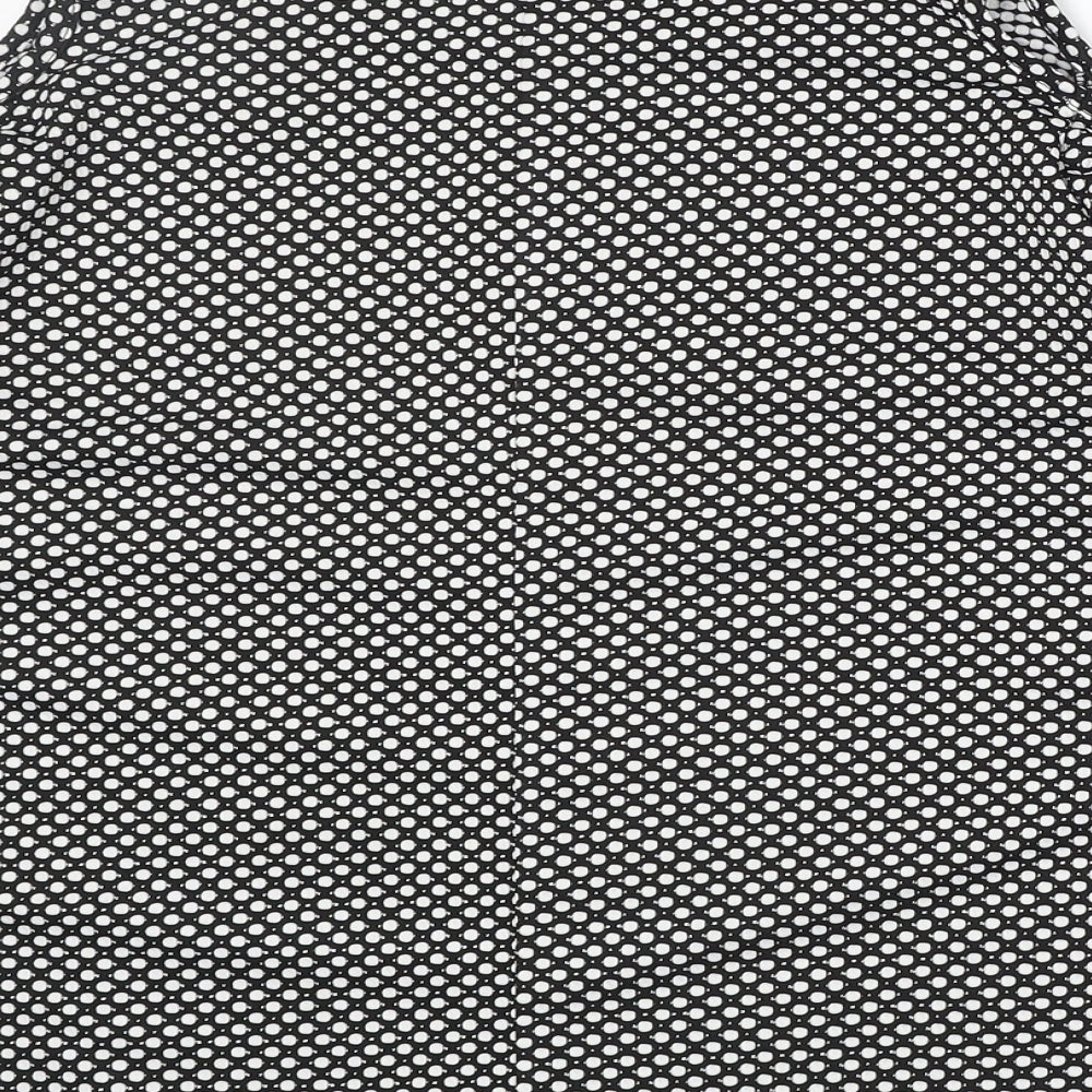 Boohoo Womens Black Polka Dot Polyester Basic Blouse Size 16 Round Neck - Cold Shoulder