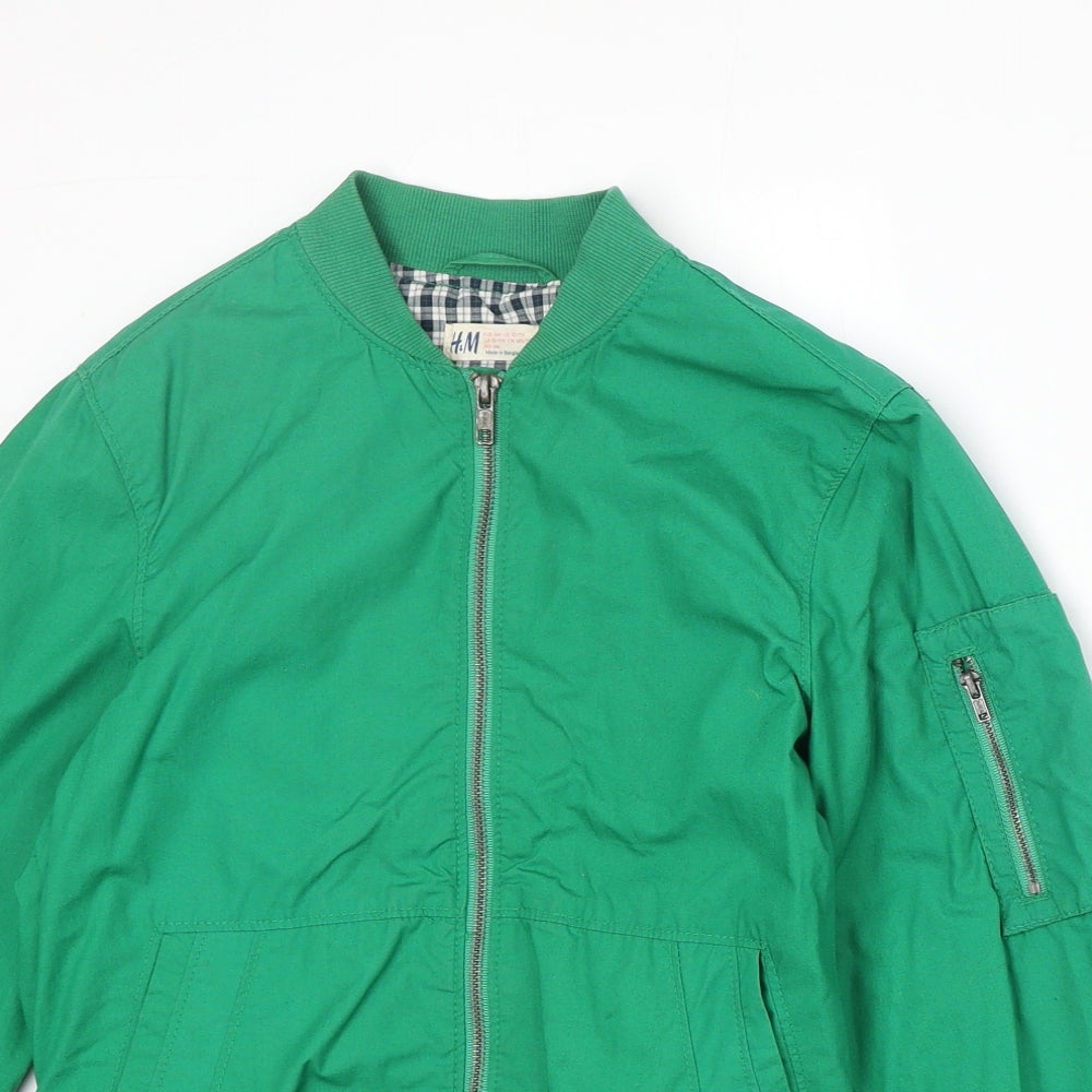 H&M Boys Green Jacket Size 10-11 Years Zip