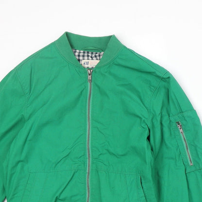 H&M Boys Green Jacket Size 10-11 Years Zip