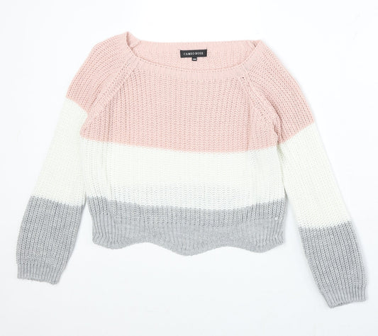 Womens UK Size S Cameo Rose Multicoloured Pullover Jumper