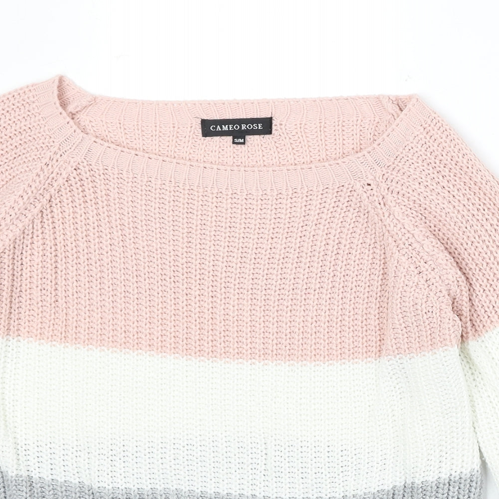 Womens UK Size S Cameo Rose Multicoloured Pullover Jumper