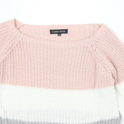Womens UK Size S Cameo Rose Multicoloured Pullover Jumper