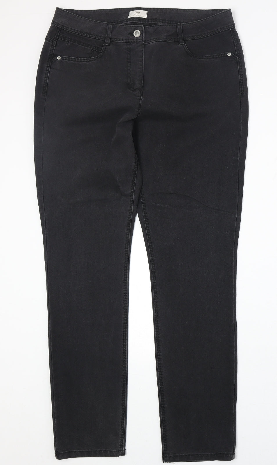 BAF Womens Black Cotton Straight Jeans Size 34 in Regular Zip