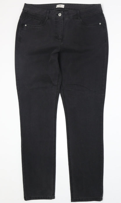 BAF Womens Black Cotton Straight Jeans Size 34 in Regular Zip