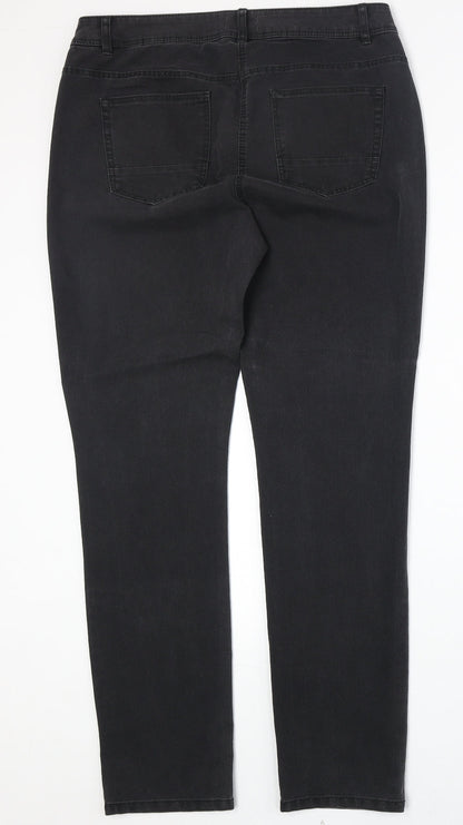 BAF Womens Black Cotton Straight Jeans Size 34 in Regular Zip