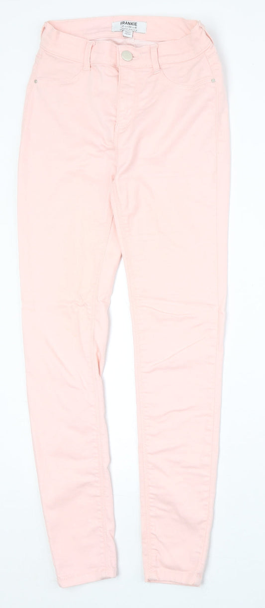 Dorothy Perkins Womens Pink Cotton Skinny Jeans Size 6 Regular Zip
