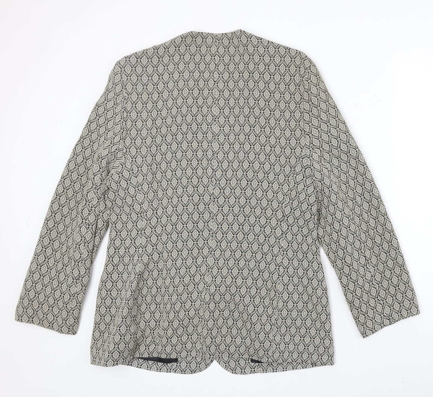 Debenhams Womens Beige Geometric Acetate Jacket Blazer Size 16