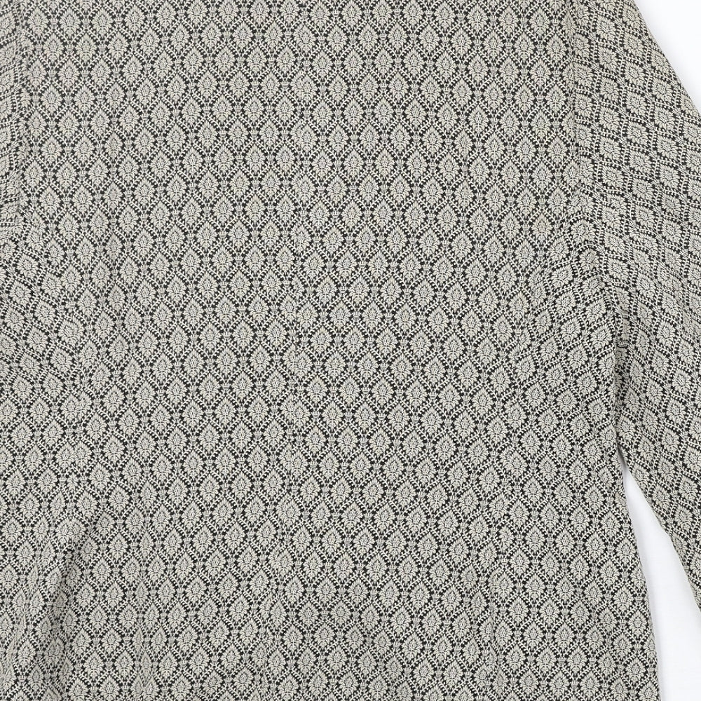 Debenhams Womens Beige Geometric Acetate Jacket Blazer Size 16