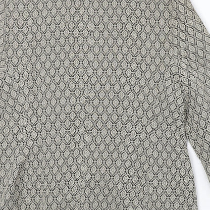 Debenhams Womens Beige Geometric Acetate Jacket Blazer Size 16