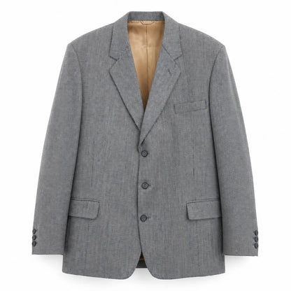 Bernard Gross Mens Grey Polyester Jacket Blazer Size 46 Regular