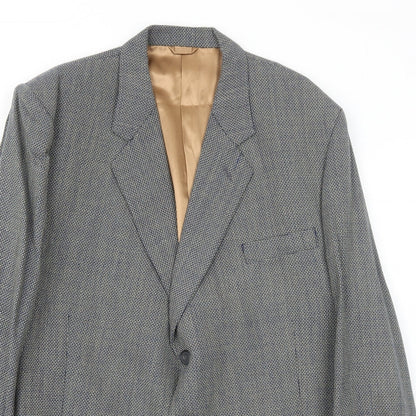 Bernard Gross Mens Grey Polyester Jacket Blazer Size 46 Regular