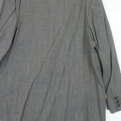 Bernard Gross Mens Grey Polyester Jacket Blazer Size 46 Regular