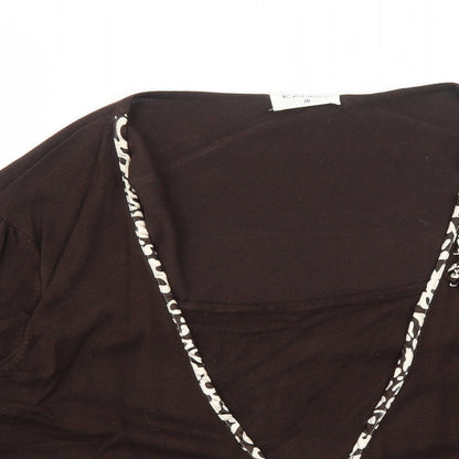 Womens UK Size 16 Kaliko Brown Cardigan Jumper