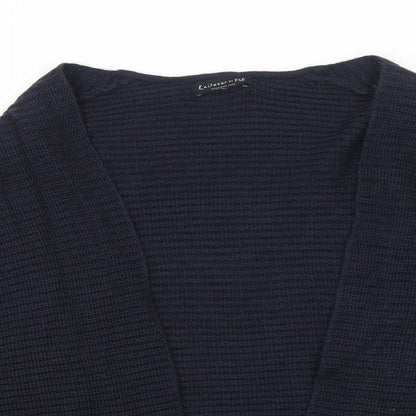 F&F Womens Blue V-Neck Acrylic Cardigan Jumper Size 8