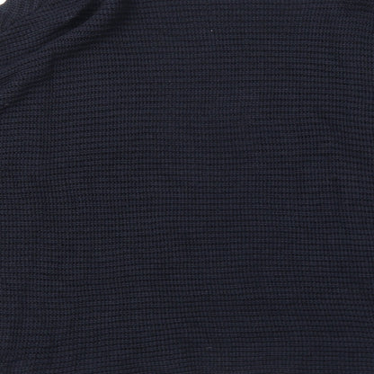 F&F Womens Blue V-Neck Acrylic Cardigan Jumper Size 8