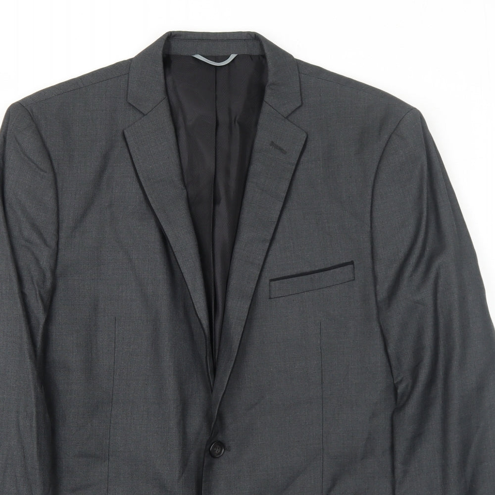 Mens UK Size 42 Burton Regular Grey Suit Jacket