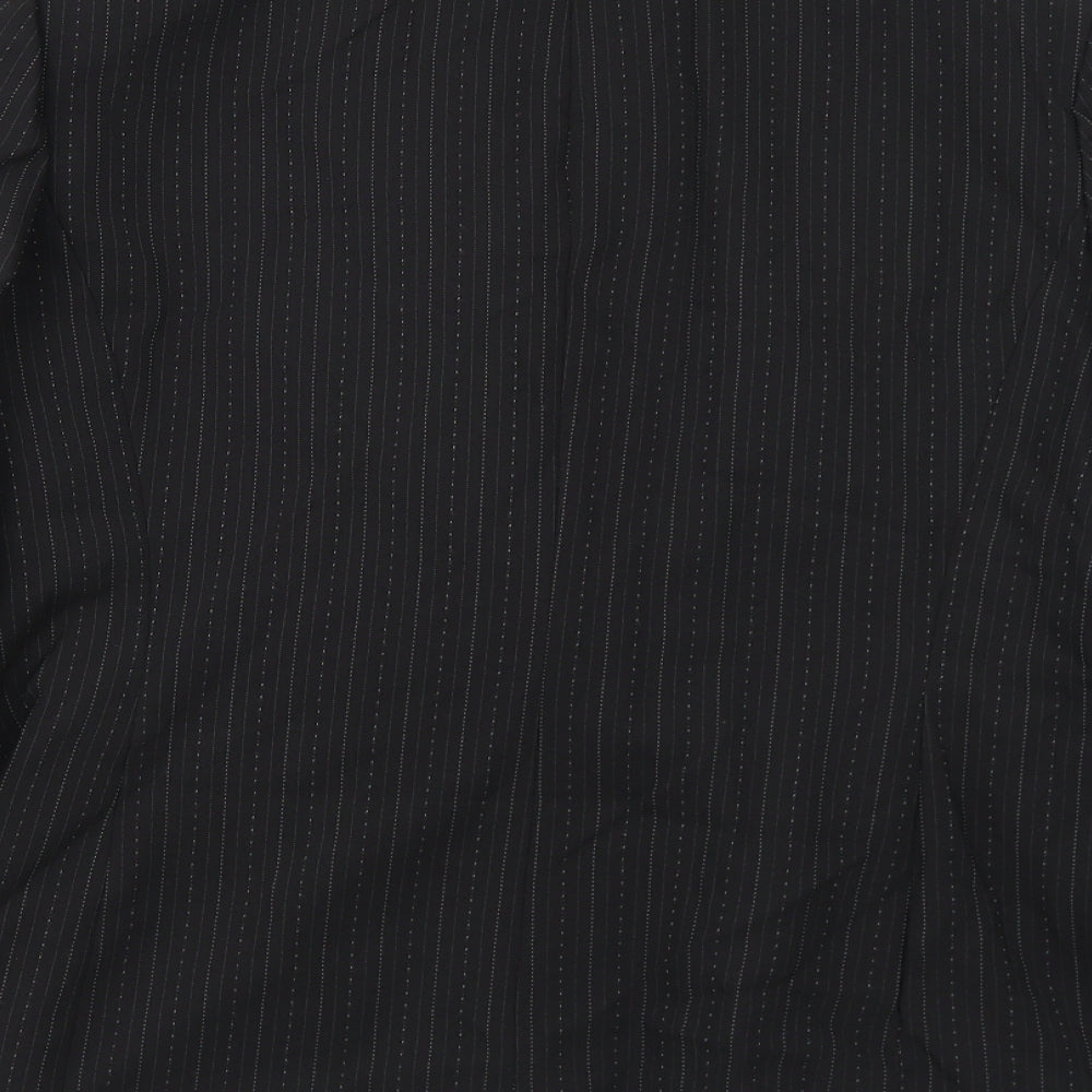 BHS Womens Black Striped Polyester Jacket Suit Jacket Size 16