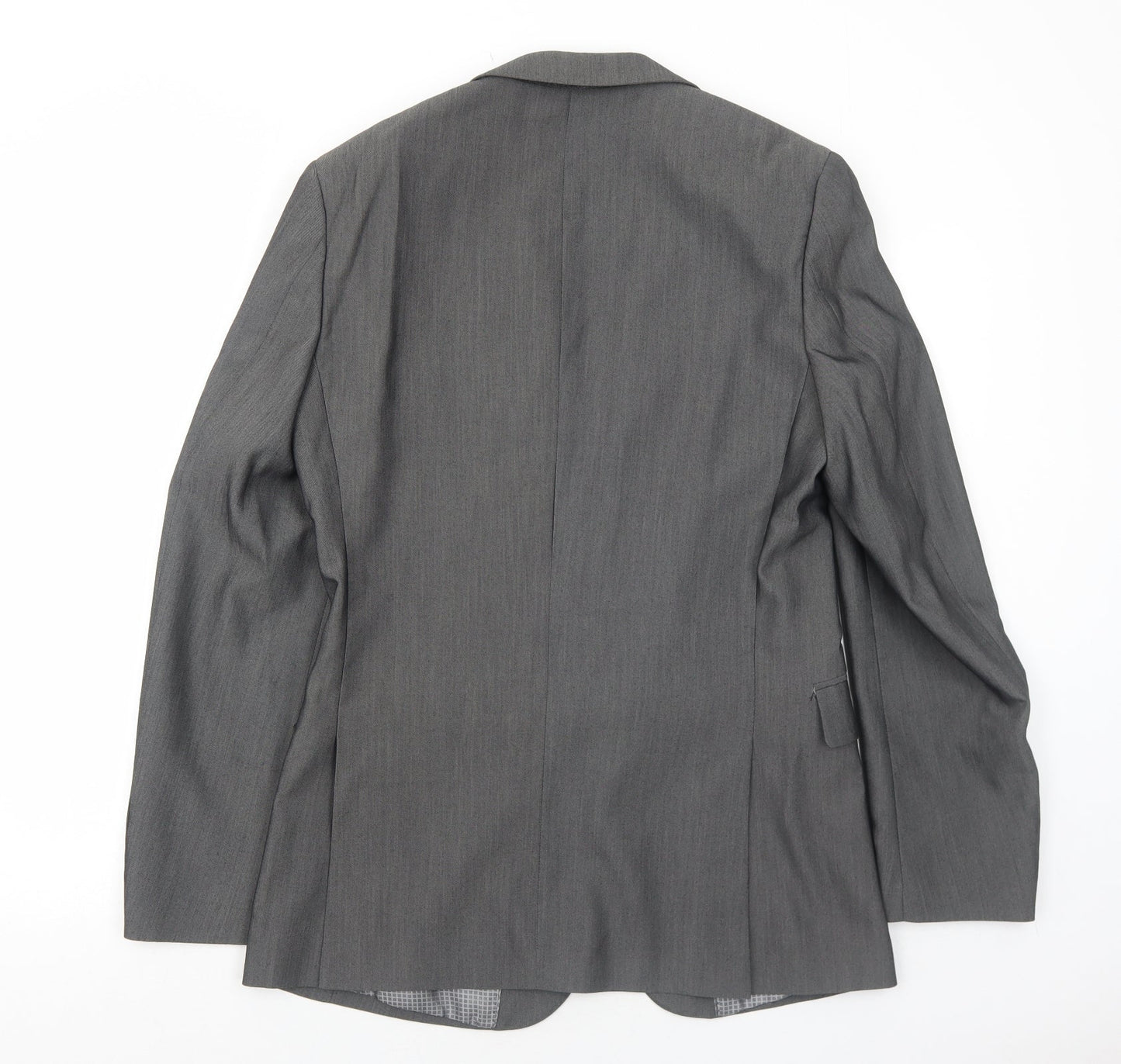 1860 Menswear Mens Grey Polyester Jacket Suit Jacket Size 38 Regular