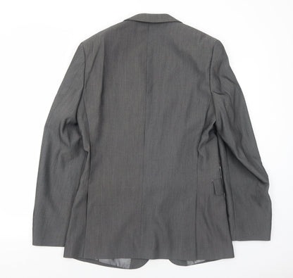 1860 Menswear Mens Grey Polyester Jacket Suit Jacket Size 38 Regular