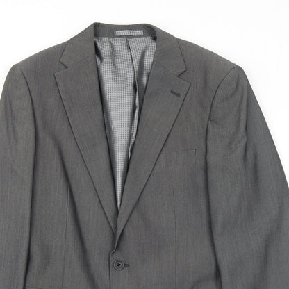 1860 Menswear Mens Grey Polyester Jacket Suit Jacket Size 38 Regular