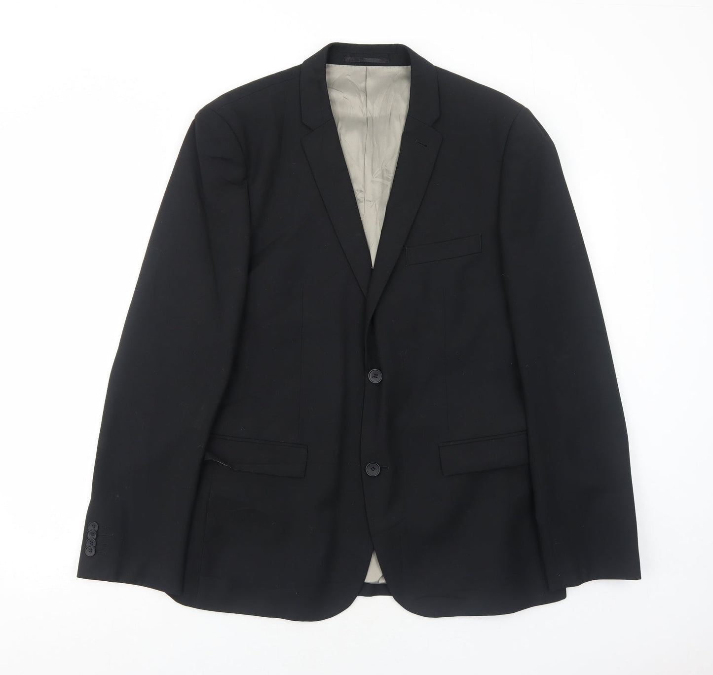 Mens UK Size 42 Topman Regular Black Suit Jacket