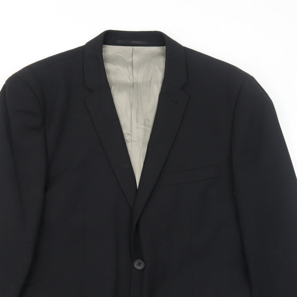 Mens UK Size 42 Topman Regular Black Suit Jacket