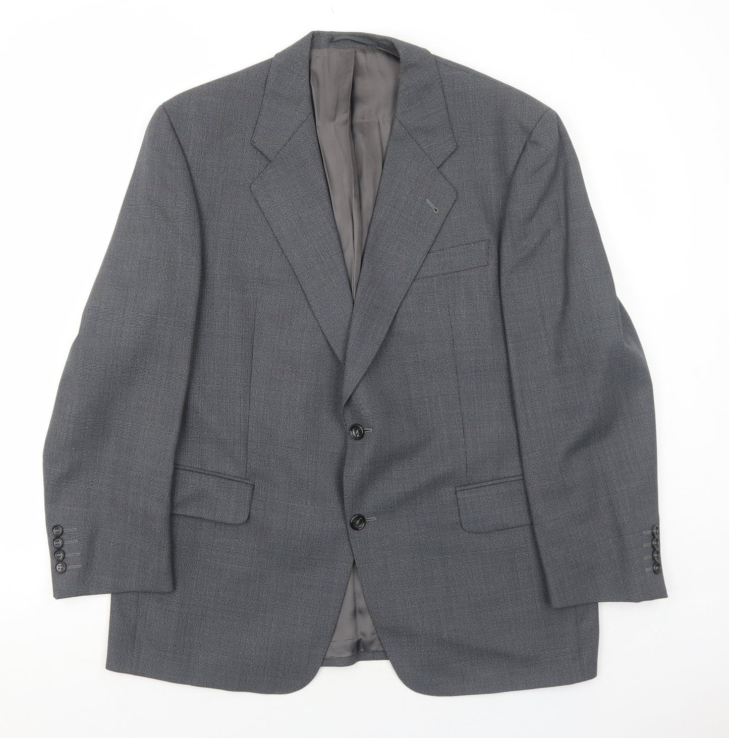 Max Chans Mens Grey Polyester Jacket Suit Jacket Size 44 Regular