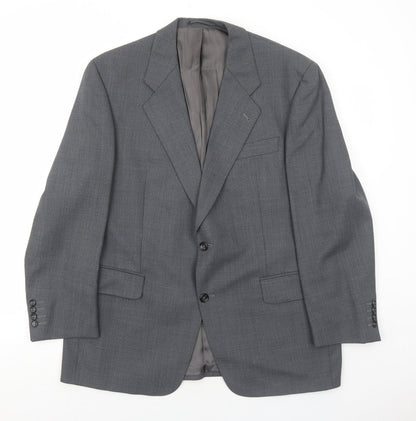 Max Chans Mens Grey Polyester Jacket Suit Jacket Size 44 Regular