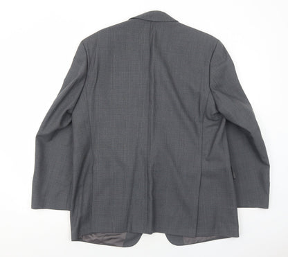 Max Chans Mens Grey Polyester Jacket Suit Jacket Size 44 Regular