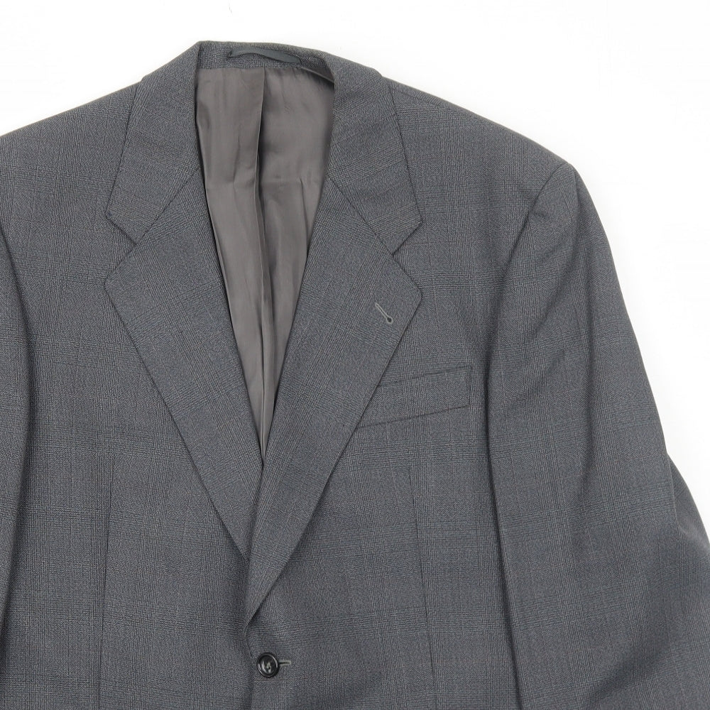 Max Chans Mens Grey Polyester Jacket Suit Jacket Size 44 Regular