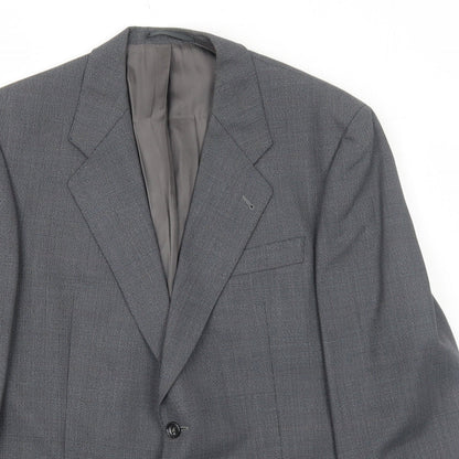 Max Chans Mens Grey Polyester Jacket Suit Jacket Size 44 Regular