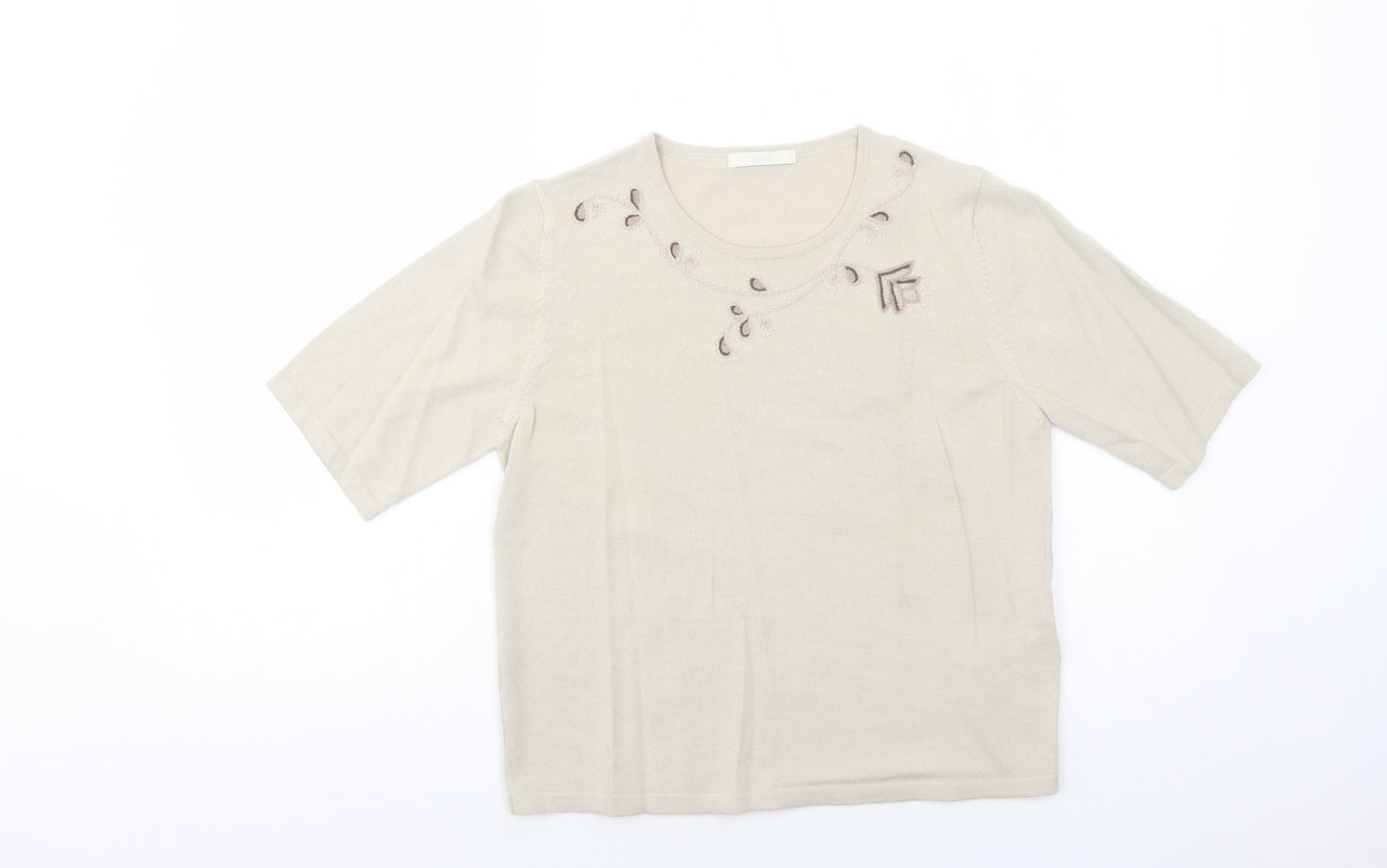Womens UK Size 16 Marks and Spencer Beige Pullover Jumper
